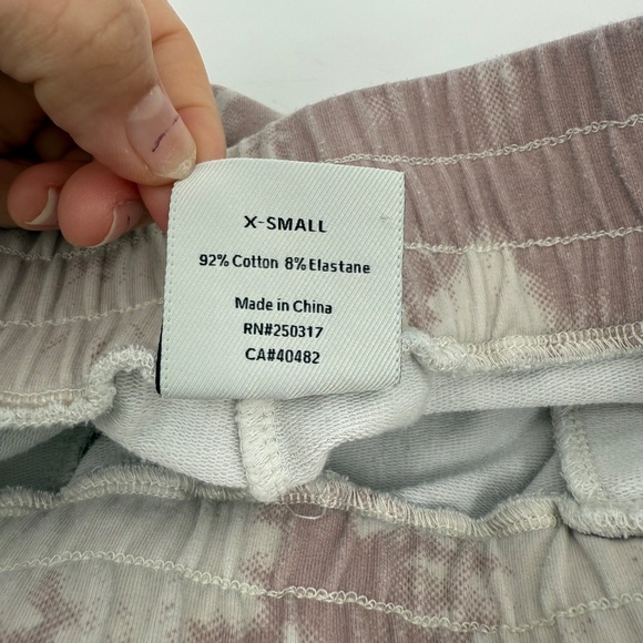 Varley Shorts Women XS Pink Tie Dye Lounge French Terry Knit Elastic Drawstring - Picture 5 of 9